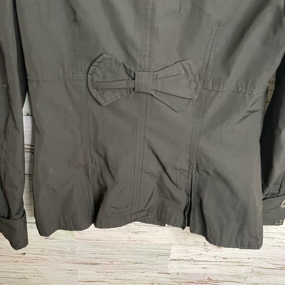 Soia & Kyo Light Jacket Trench Coat Windbreaker Ruffle Short Petite cRop Rain S - Picture 8 of 11